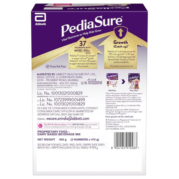 Pediasure Nutritional Drink Powder 950g, Chocolate, Scientifically Designed Nutrition for Supporting Kids Growth - Image 2