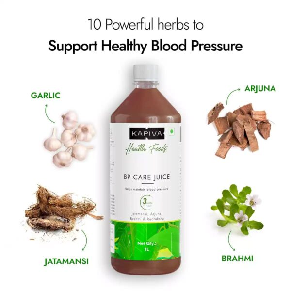 Kapiva BP Care Juice - 100% Ayurvedic Juice for Controlling Blood Pressure & Cholesterol Level | Arjuna, Shankhpushpi & 8 Other Herbs - Image 4