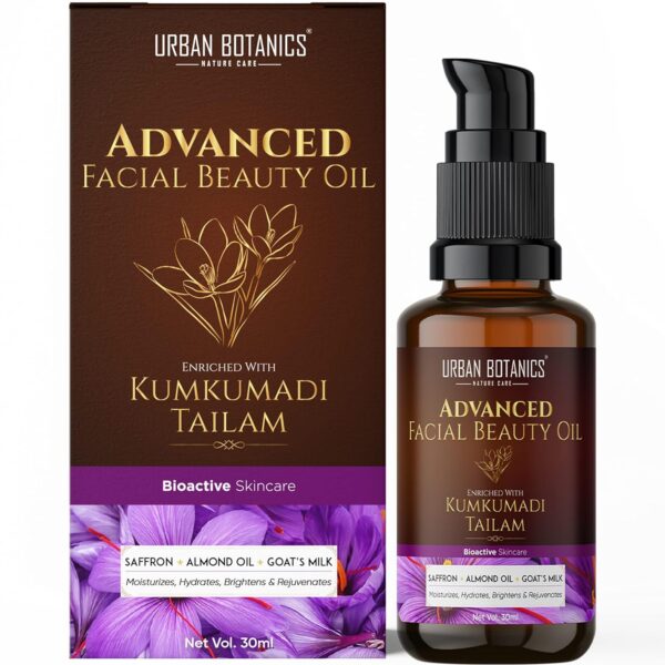 UrbanBotanics Kumkumadi Tailam for Skin | Kumkumadi Oil for Face Wrinkles, Fine Lines, Pigmentation - Men & Women, 30ml